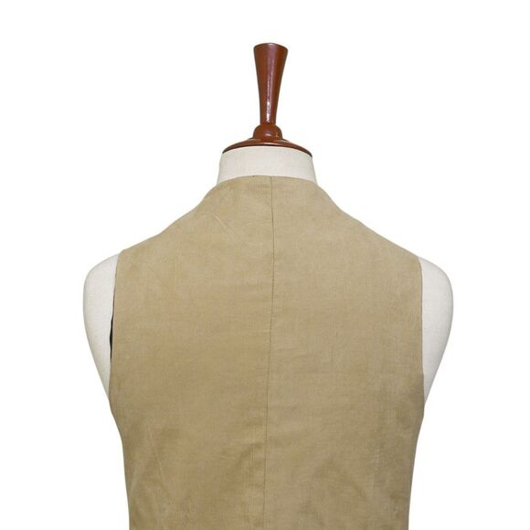 Mens Vest 44R Plaid Wool Green Brown Waistcoat XL Western Casual Preppy Wedding - Picture 8 of 9